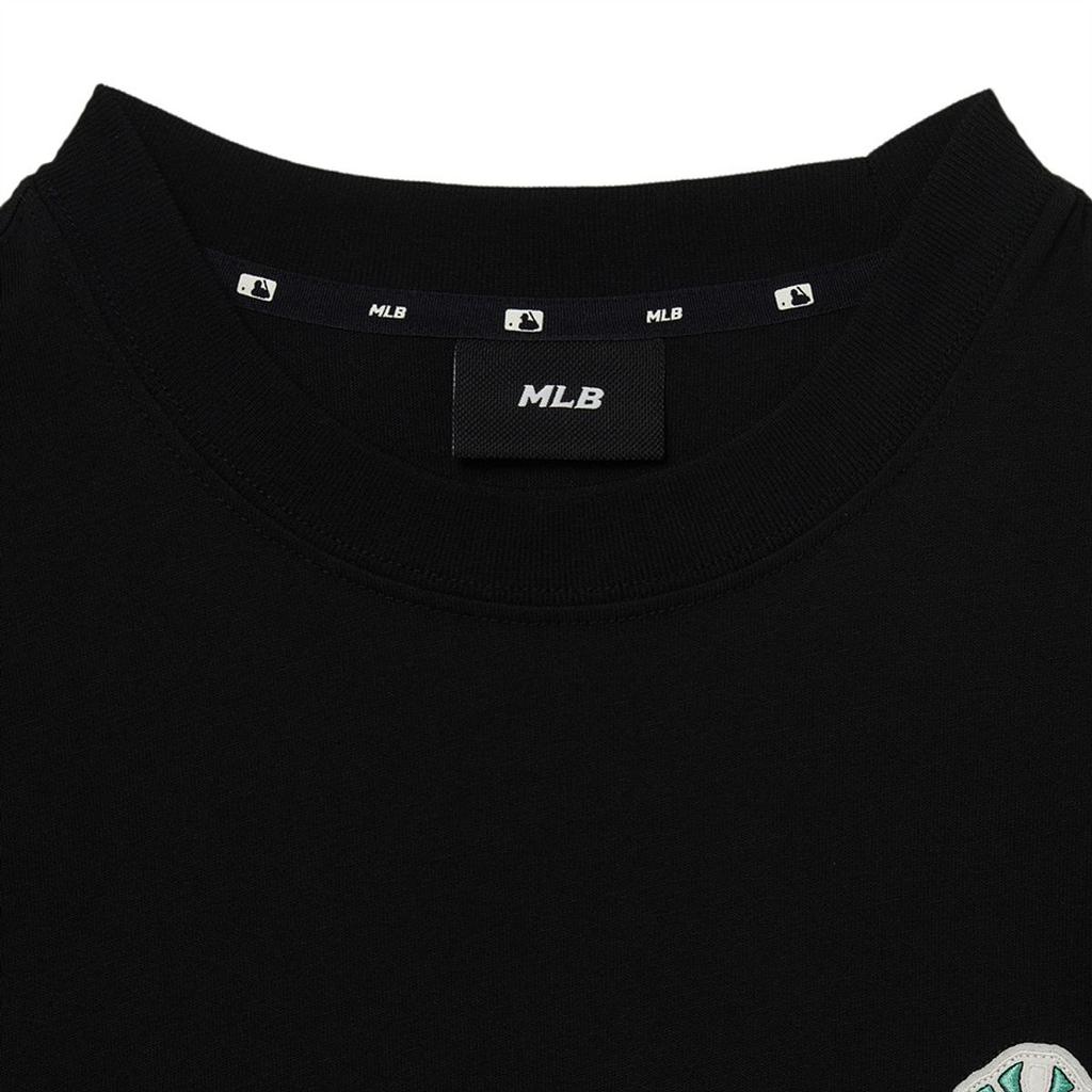 MLB New York Yankees Logo Embroidered Crew Neck Pullover Long Sleeve T-Shirt Unisex Tops Black 3ATSB0131-50BKS