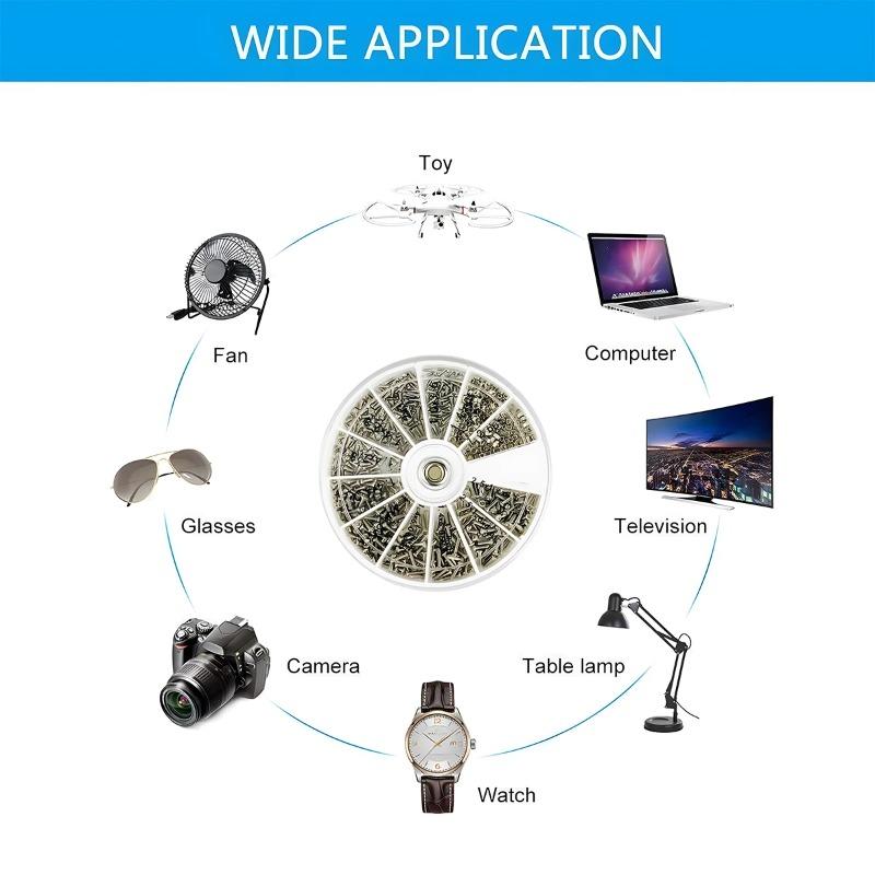 600/1200 шт. Профессиональный набор для ремонта очков для часов/очков включает винты для безрамных дужек и инструменты для фиксации солнцезащитных очков