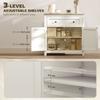 Sideboard Storage Cabinet, Modern Kitchen Cupboard with Adjustable Shelf, Drawer and Double Doors, Cream White
