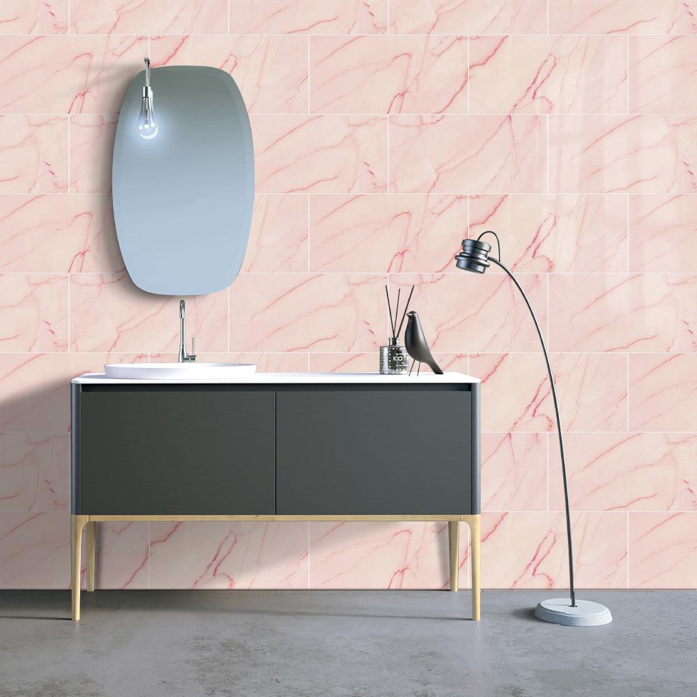 Дом Мэйдзи Простая аренда дома Ремонт Наклейка на мраморную плитку Розовые обои Самоклеящиеся Спальня Mfs08