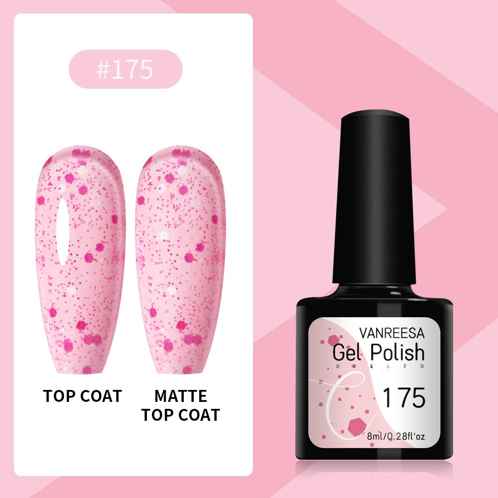 VANREESA Набор гелей для ногтей 111 цветов Гель-лак для ногтей Soak Off Базовое покрытие Верхнее покрытие Маникюр для ногтей УФ-светодиодный полуперманентный лак Стойкий гель для дизайна ногтей