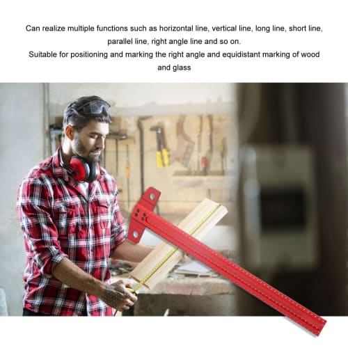 Square, Right-Angle Ruler, Woodworking Square, Combination Right-Angle Precision Ruler, Woodworking Ruler, Saw Guide, T-Angle Ruler, Right-Angle Marke