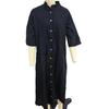 Women's Summer Cotton Linen Shirt Dresses Fashion Solid Color Lapel Button Up Pocket Half Sleeve Dress