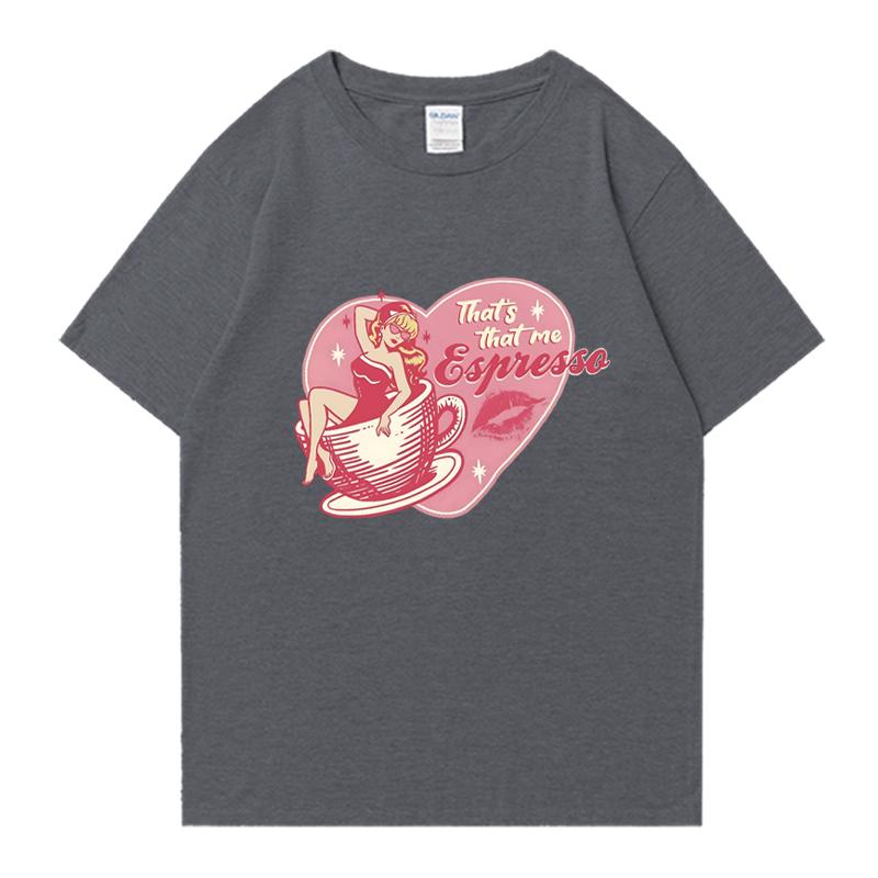 New in Sabrina Carpenter Espresso Graphic T Shirt Unisex Women Fashion Y2k Short Sleeve T-shirts Summer Unisex 100% Cotton Clothing