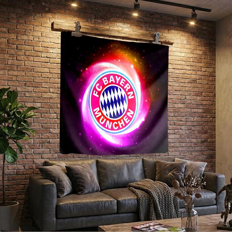 1PC Bayern Munchen Logo Design Tapestry, Unique Design Tapestry, Wall Decor for Bedroom,Livingroom, Playroom,Heartwarming Fan Holiday Gifts