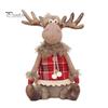 35 СМ Рождественский Лось Кукла Очаровательный Красный Плед Ручной Работы Сидя Стоя Праздничное Украшение Настольный Плюшевый Олень Фаршированный Орнамент Рождественский Подарок