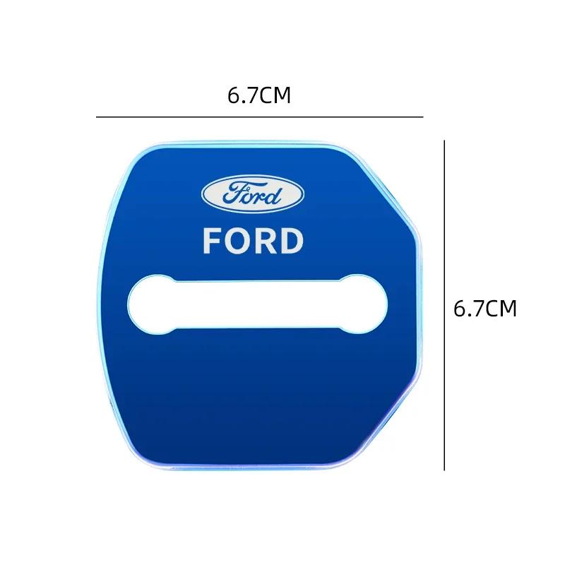 Car Sticker 4pcs Door Lock Decoration Protection Cover Emblem case for Ford Kuga Territory Focus RS Escort Fiesta Mondeo Accesso