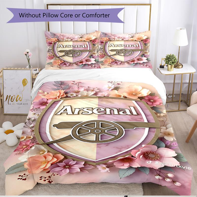 3pcs Duvet Cover Set (1*Duvet Cover + 2*Pillowcase, Without Core), football team.C Print Soft All‑Season Bedding Set, Home Bedroom Decor Gift