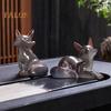 Tea Pet Color Changing Fox Resin Handcrafted Lucky Feng Shui Decoration with Hot Water Good Luck Symbol Teatable Teahouse Ornament