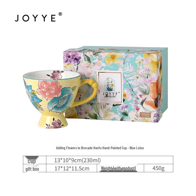 JOYYE Hand-Painted Ceramic Breakfast Mug