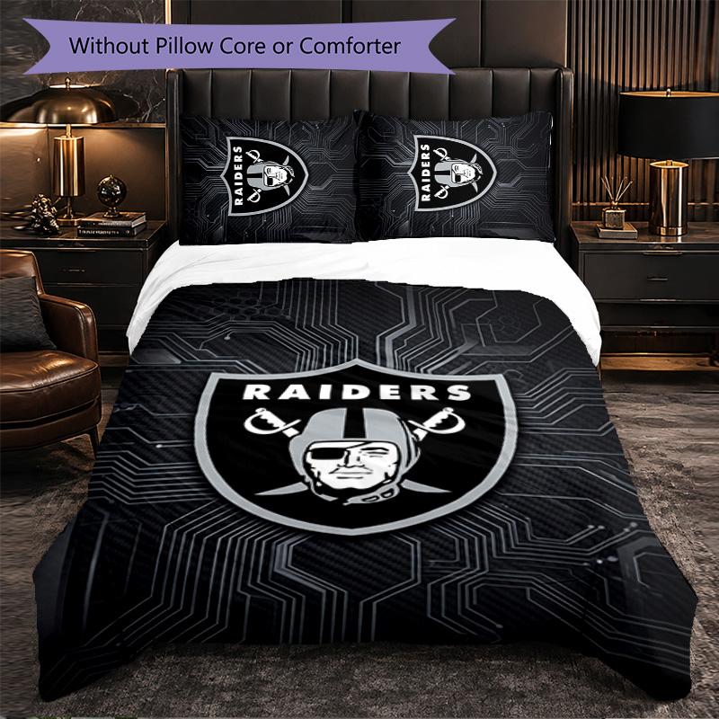 Las Vegas Raiders Pattern Microfiber 3Pcs Bedding Set Decor Duvet Cover Set For Bedroom Home Use