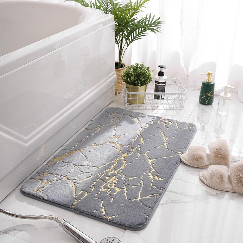 Faux Rabbit Hair Bathroom Mat Bath Carpets Modern Home Floor Rugs for Living Room Bedroom Toilet Bathtub Side Foot Pad Anti-skid