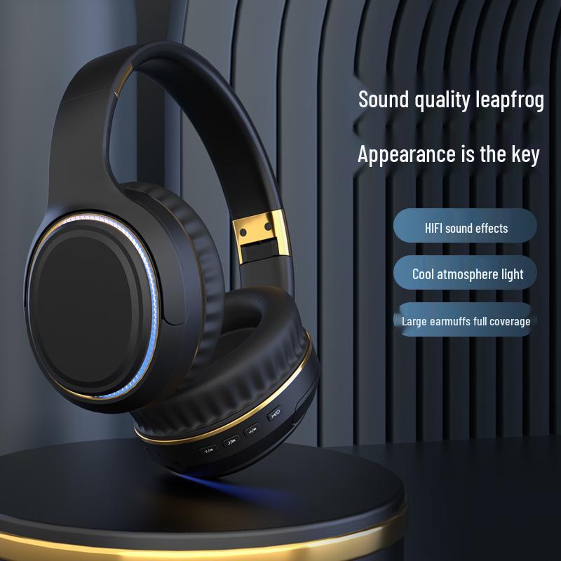 Новые беспроводные Bluetooth-наушники H6 с атмосферной подсветкой и мощными басами, складной и выдвижной дизайн