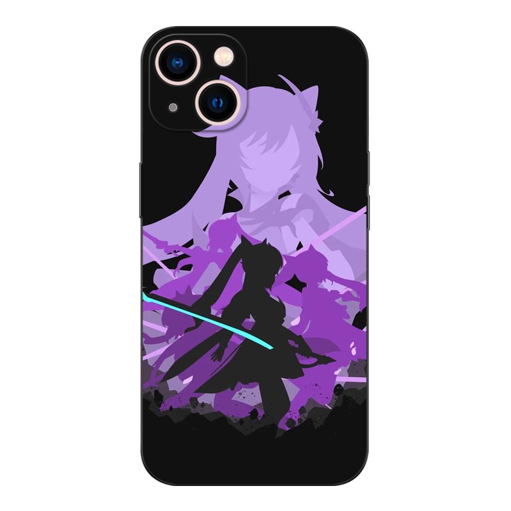 Черный чехол из ТПУ для iPhone 5 5S SE 2020 6 6S 7 8 plus x 10 XR XS 11 12 13 mini pro MAX задняя крышка Genshin Impact Anime