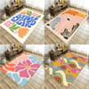 Groovy Flower Rug Funky Washable Carpet Retro 70s Wavy Rug Non-Slip Area Коврик для гостиной Коврик для двери спальни