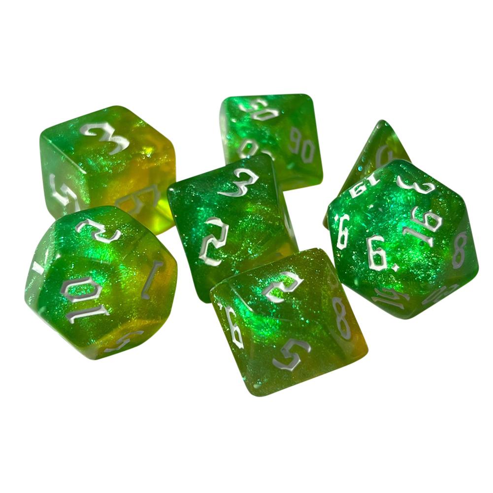 DND Cube Dice RPG Dice Удивительные цвета Смешивание фэнтезийный эффект звездного света Уникальные стили шрифтов Набор кубиков для настольных игр