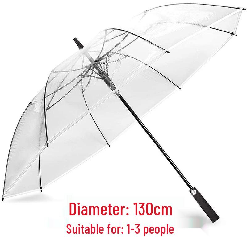 Eco-friendly Large PVC Transparent Golf Umbrella - Windproof, Rainproof, Sturdy, Long Handle with Print Logo