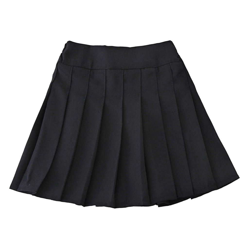 School Girls A-line Dress Summer Girls High Waist Pleated Tennis Skirt Uniform with Inner Shorts
