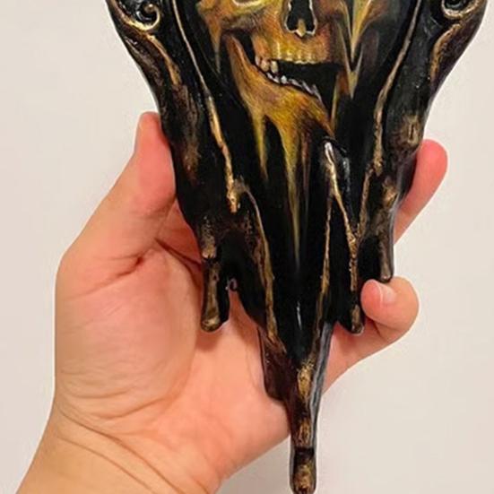 Настенное искусство Ручная работа Жидкая Сюрреалистичная Картина Череп Готика Рамка Настенная