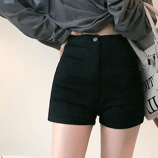 Летние подвернутые джинсовые шорты, женская мода, универсальные, горячие, ромбовидные, свободные, с высокой талией, широкие шорты