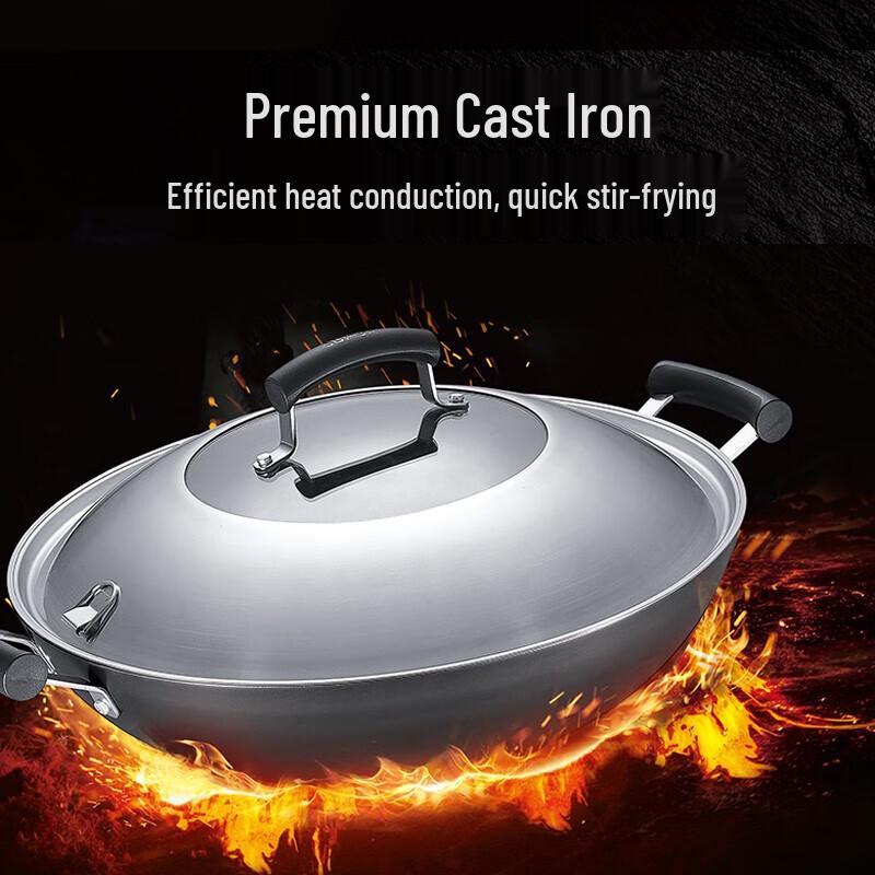 Supor True Rust-Proof Cast Iron Double Handle Wok