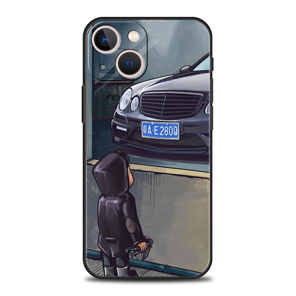Boy See Sports Car Jdm Drift Luxury Soft Phone Case For iPhone 13 15 14 12 11 Pro MAX XR X SE XS 7 8 Plus Protection Cover