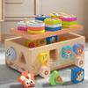 Wooden Montessori Animal Dessert Truck Building Blocks Kids Educational Toys
