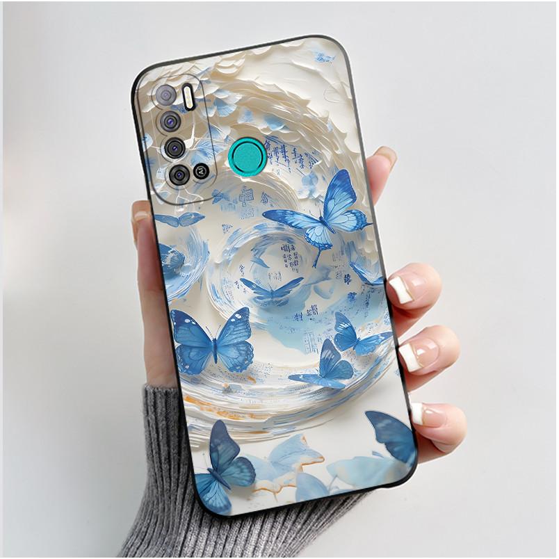Для Tecno Pouvoir 4 Pro LC8 Чехол Эстетичный Милый Кот Ударопрочный Силиконовый Мягкий ТПУ Чехол Для Tecno Pouvoir 4 Чехол LC7 Оболочка Funda