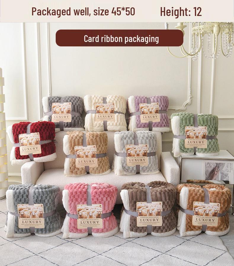 Жаккардовый плед из овечьей шерсти Ruyi 'Золотая черепаха', утолщенный полосатый диванный плед для сна