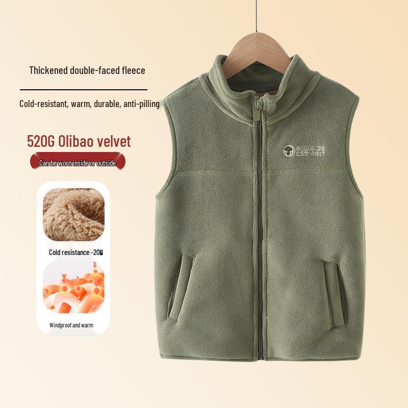 Children's Fleece-Lined Winter Vest for Boys and Girls - Warm School Uniform Outerwear.