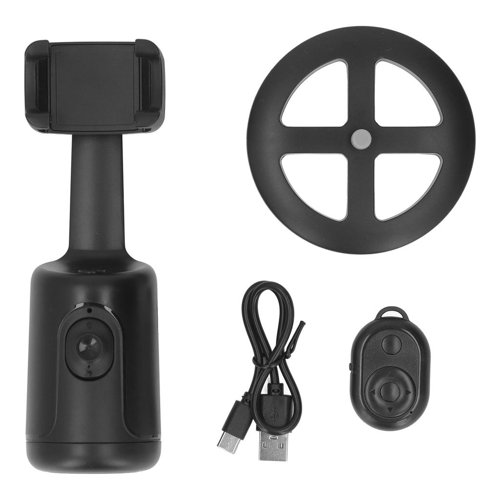 Auto Face Tracking Phone Holder 360 Degree Rotation ABS Phone Mount Stand with Bluetooth Remote Control for Vlogging