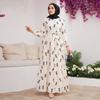 Pineapple Patterned Women Dress Belted Half Lined Zippered Islamic Muslim New Season Summer Model Linen Fabric Made In Turkey