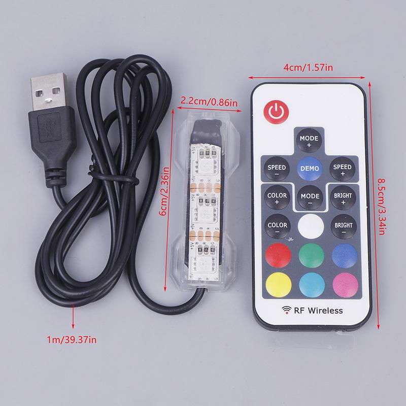 Аксессуар для рыбок, микро-аквариумный светильник с питанием от USB, пульт дистанционного управления, красочная светодиодная лампа для рыбок, ландшафтный светильник для аквариума с USB-подсветкой