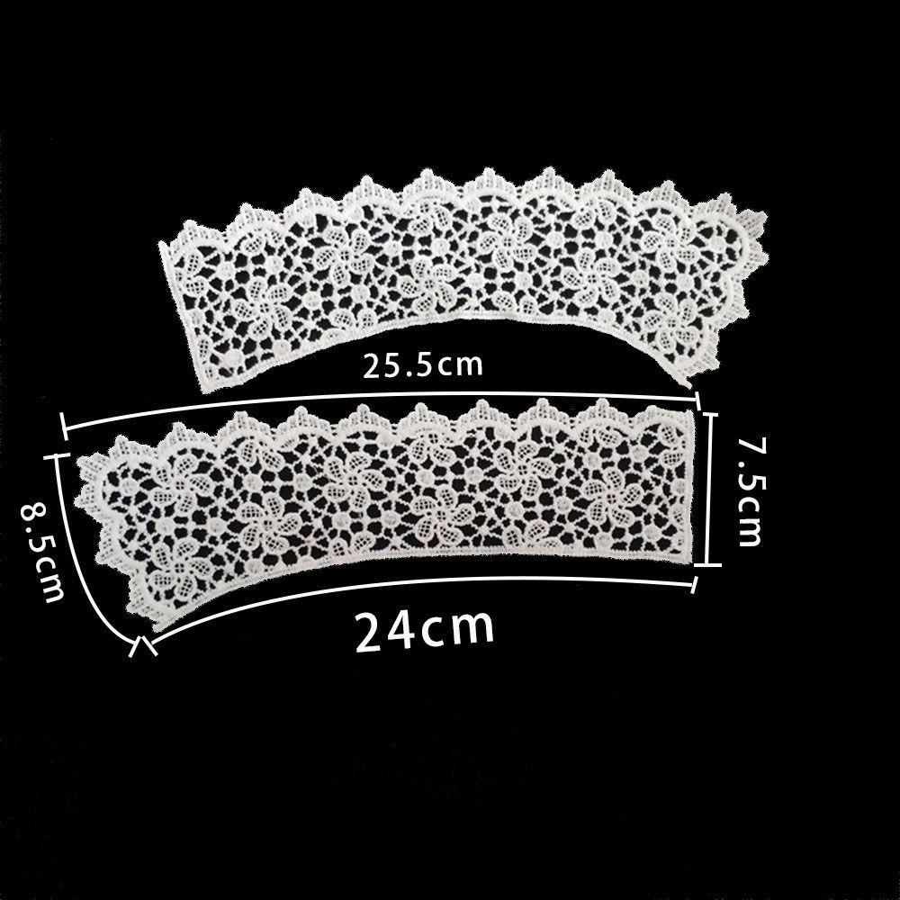 Black And White I Embroidery Hollow Milk Silk Water-Soluble Decoration With Clothing Collar Diy Sewing Lace Accessories