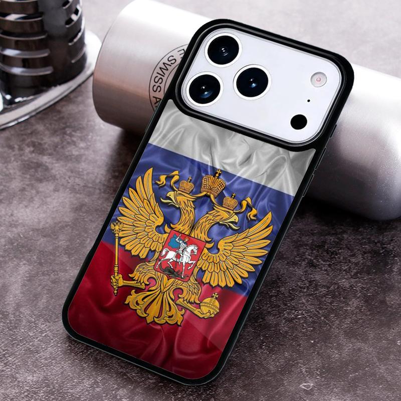 Russia Coat of Arms soft Phone Case for iPhone 17 16 15 Pro Max Air 14 13 12 11 Plus Shockproof Capa Cover