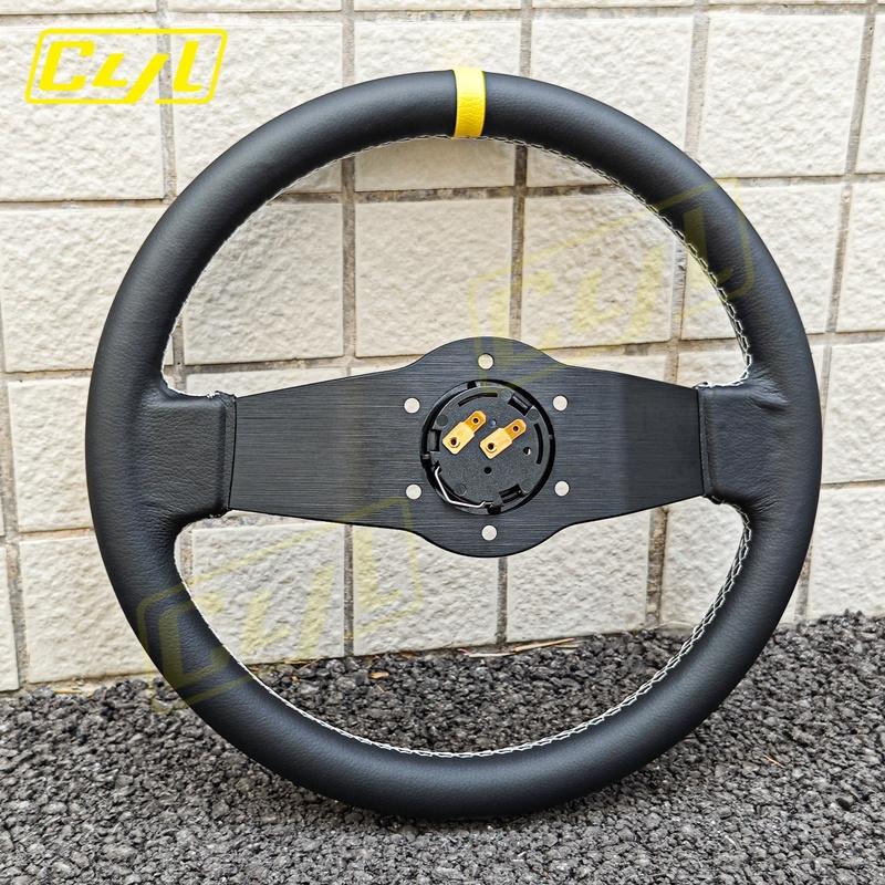 JDM BLITZ Style 2 Spoke Steering Wheel Universal 12.6inch Deep Corn Racing Drift Steering Wheel