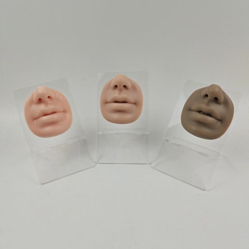 1Pc 5D Silicone Tattoo Nose Lips Model Practice Skin Lip Makeup Training