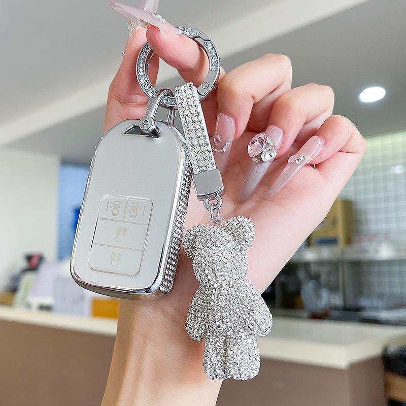Premium Women's Car Key Case for Honda Accord, Civic, CR-V, Fit, Odyssey, Vezel, Lingpai, and XR-V