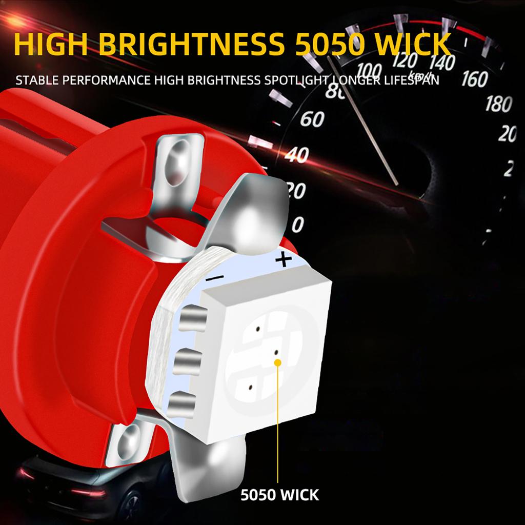 10Pcs Car Lights 5050 Gauge LED Indicator Bulbs Dashboard Side Interior Dash Lights T5 B8.5D 1SMD Car Accessories White Blue