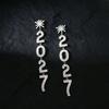 Elegant 2027 Digital Earrings Long Drop Stud Earrings Happy New Year Earrings  Celebration Holiday