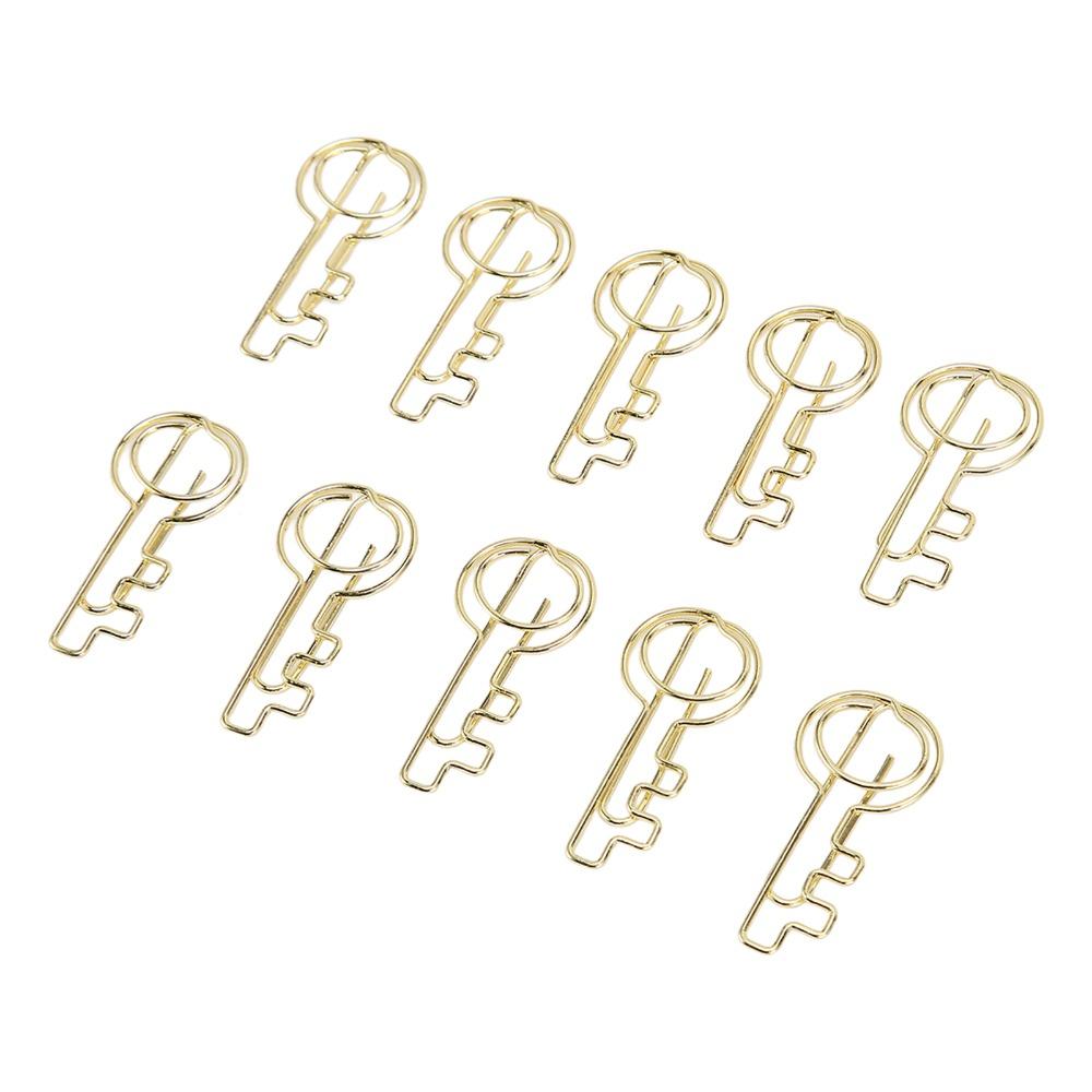 100PCS Key Shaped Key Shaped Paper Clip with Storage Box Bookmark Clip Office Supplies
