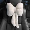 Bowknot Car Headrest Pillow Plush Cute Auto Seat Head Support Neck Rest Protector Cushion Plush Automobiles Lumbar Rest Pillow