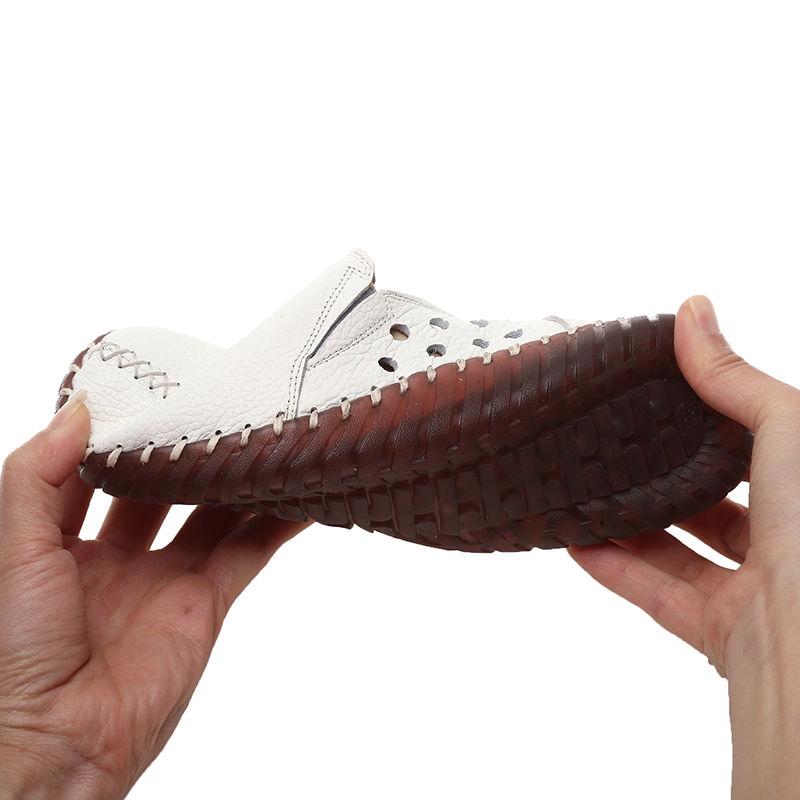 Модные GKTINOO 2025 Летние Винтажные Лоферы из Натуральной Кожи Женские Ленивые Слипоны Ручной Работы Кожаные Дышащие Полые Мягкие Туфли Женские