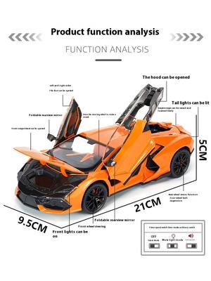 1:24 Lamborghini Revuelto Литой Металлический Модель Автомобиля Звук и Свет Детские Игрушки Коллекционирование Хобби Подарки Для Мальчиков