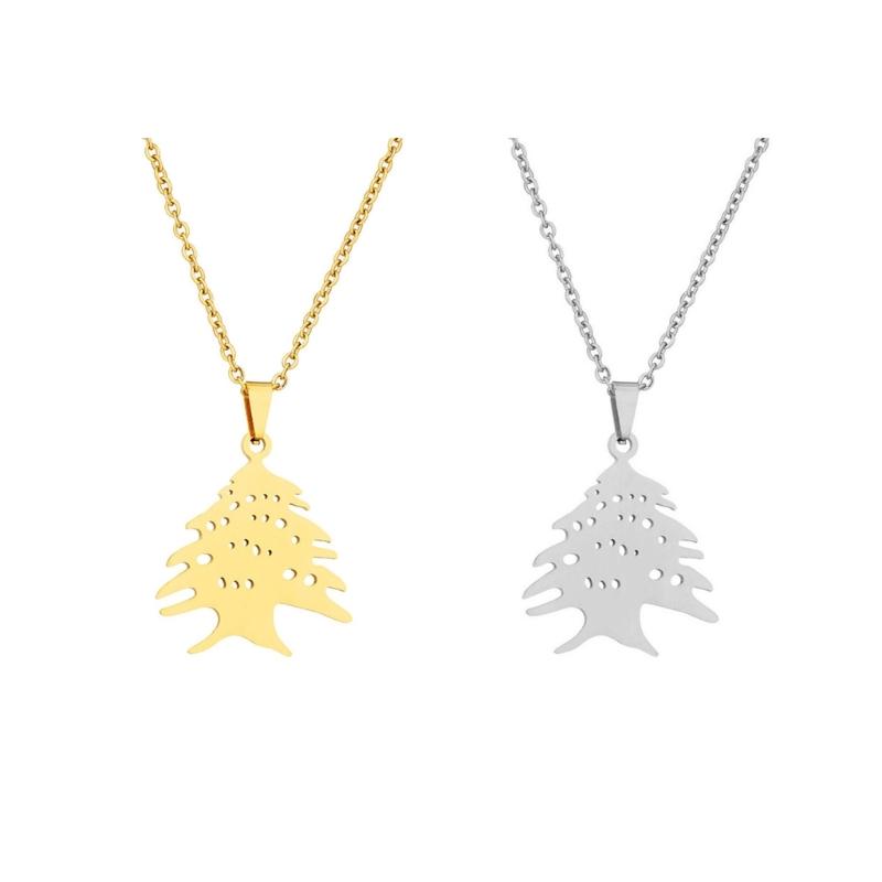 Stylish Lebanese Emblem Pendant Necklace Versatile Lebanese Emblem Necklace Unique Neck Chain For Parties And Gatherings