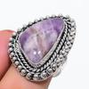 Натуральный камень Шевронный аметист Ювелирное изделие из стерлингового серебра 925 пробы Кольцо Размер 9 r7a74