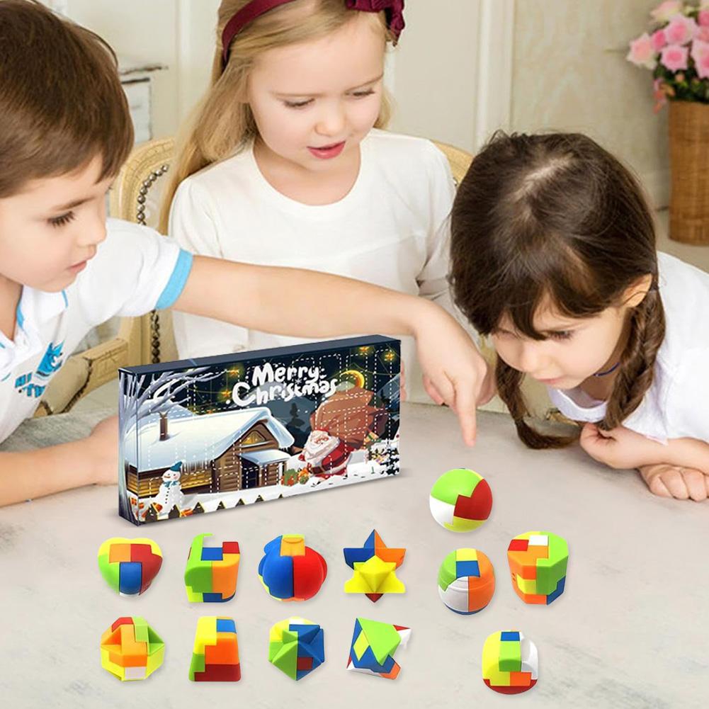 Адвент-календарь 2024 24 шт. Металлические и пластиковые головоломки Рождественский календарь обратного отсчета Рождественский календарь обратного отсчета для взрослых подростков детей