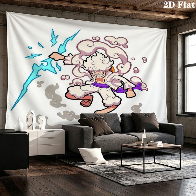 Тканевое панно One Piece Gear Эстетичное настенное панно Напечатанная ткань Покрывало Декоративные гобелены Для спальни Гостиной Домашний декор