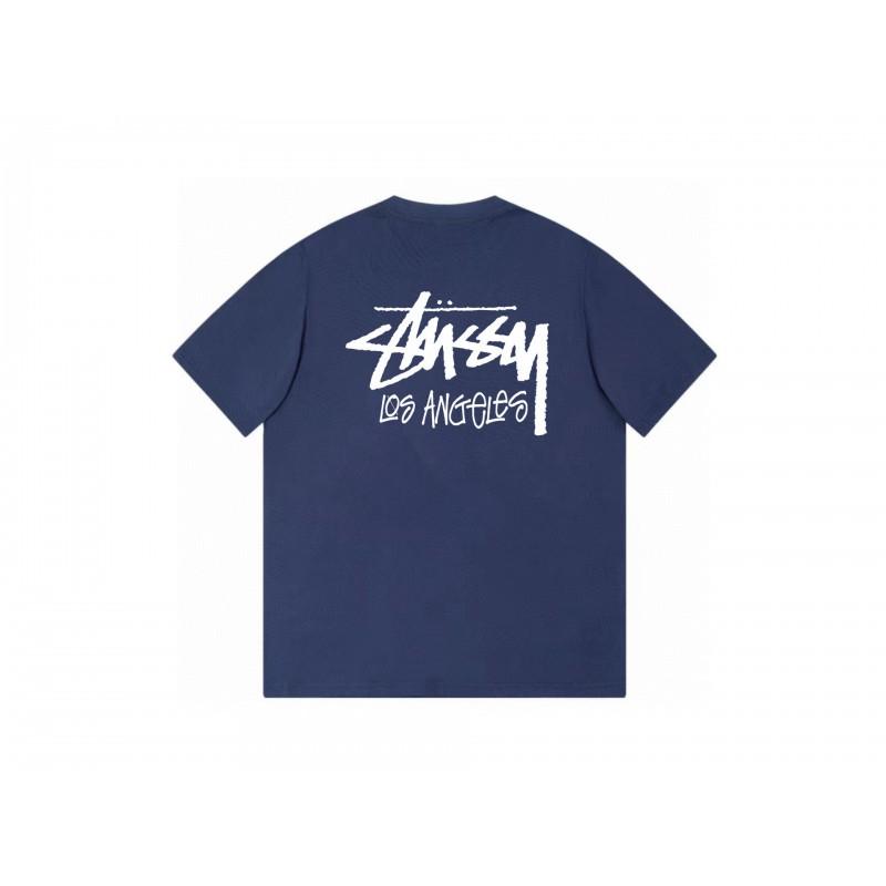 Футболка Stussy с коротким рукавом для подростков Свободный крой Хлопок 270 г Круглый вырез Повседневная одежда