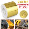 A Gold 2Thermal Exhaust Tape Air Intake Heat Insulation Shield Wrap Reflective Heat Barrier Self Adhesive Engine 2 Inch 5/10M